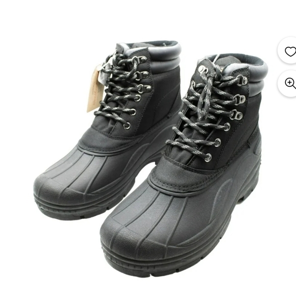New Weatherproof Vintage Mens Black Mixed Media Removable Insole Waterproof